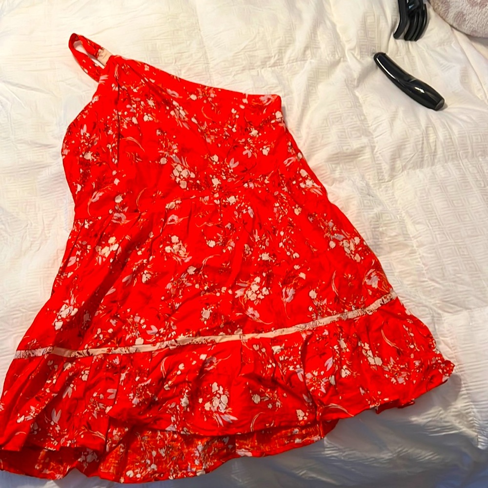 Free people one shoulder linen dress